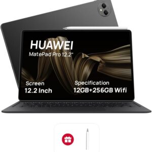 HUAWEI MatePad Pro 12.2" Tablet, OLED 144 Hz FullView Display, Large battery, Super Charge, Wifi, 12GB+256GB, HUAWEI Glide Keyboard, Professional GoPaint APP, M-Pencil, Black