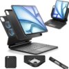 ESR iPad Air 11 Inch Case with Keyboard (M3,2025/M2,2024) & iPad Pro 11/Air 5/4 Gen Keyboard, Easy-Set Magnetic Stand, Portrait/Raised Modes, with Removable Protective Case, Black【NOT for Pro 11 M4】