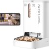 only £1.99：PETKIT Automatic Cat Feeder with Camera, 1080P HD Video with Night Vision, 2-Way Audio, Remote App Control Automatic Cat Food Dispenser with Dual Food Hopper, Portion Control, Battery Back-up, 5L