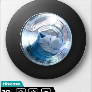 [The New User Exclusive Benefit ]：Hisense WF5S1245BW Freestanding 12 KG Front Load Inverter Washing Machine with Auto Dose WiFi Enabled Steam Wash 19 Programs 1400 RPM White Energy Rating A