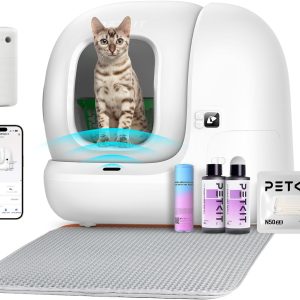PETKIT PURA MAX 2 Self Cleaning Cat Litter Tray, 76L Extra Large Automatic Cat Litter Tray App Control, Dual Odour Control with Pura Air & N50, xSecure Robot Litter Box fr Multi-Cats with Mat & Liner