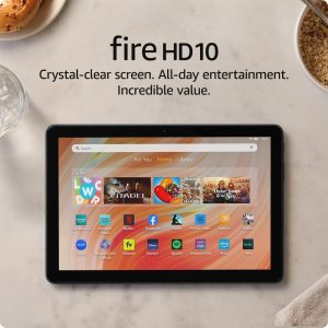 Anniversary Celebration while stocks last：Amazon Fire HD 10 tablet (newest model) built for relaxation, 10.1" vibrant Full HD screen, octa-core processor, 3 GB RAM, 64 GB, Black