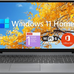 Anniversary Celebration while stocks last：Lenovo IdeaPad 1 Student Laptop, 15.6" FHD Display, Intel Dual Core Processor, 12GB RAM, 512GB SSD + 128GB eMMC, 1 Year Office 365, Wi-Fi 6, Webcam, Bluetooth, SD Card Reader, Windows 11 Home, Grey