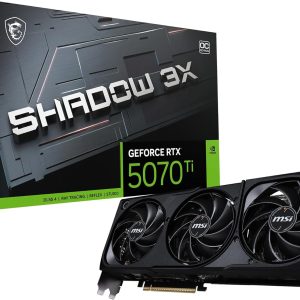 Anniversary Celebration while stocks last：MSI Gaming RTX 5070 TI 16G Shadow 3X OC Graphics Card (16GB GDDR7, 256-bit, Extreme Performance: 2497 MHz, DisplayPort x3 2.1a, HDMI 2.1b, NVIDIA Blackwell Architecture)