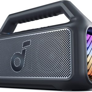 Anniversary Celebration while stocks last：soundcore Boom 2 By Anker, Outdoor Speaker, 80W, Subwoofer, BassUp 2.0, 24H Playtime, IPX7 Waterproof, Floatable, RGB Lights, USB-C, Custom EQ, Bluetooth 5.3, Portable for Camping, Beach, and Backyard