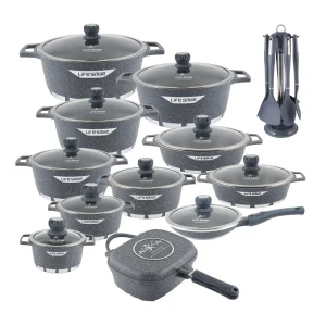 Cookware Set 29 Pieces Non Stick Multi Layer Granite Coating